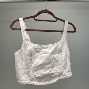 anthropologie denim corset top